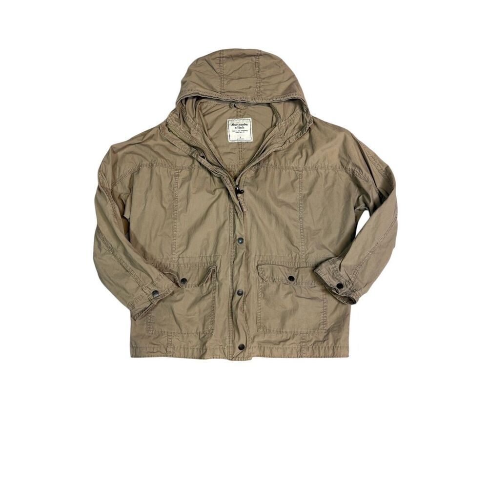 Abercrombie & Fitch Hooded Utility Jacket Women’s Small Khaki